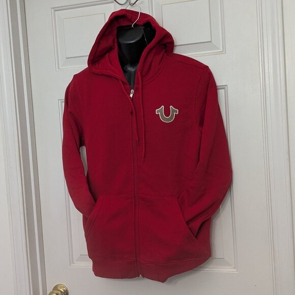 TRUE RELIGION Men's Hoodie Jacket Size M Red NWT - Picture 1 of 10